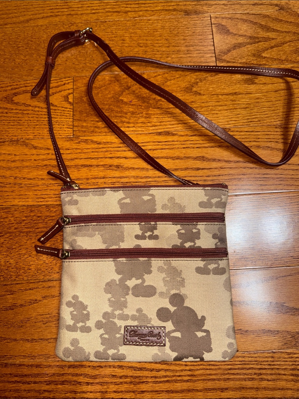 Disney Dooney & Bourke Tonal Mickey Mouse Triple Zip Crossbody Bag